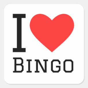 Ik hou van bingo vierkante sticker