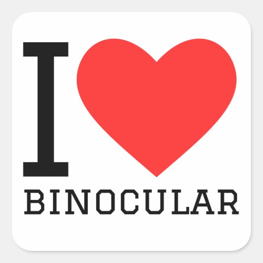 Ik hou van binoculair vierkante sticker (Voorkant)