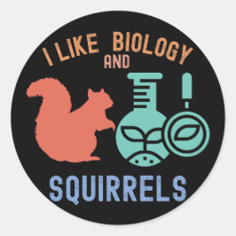 Ik hou van biologie en eekhoorns, biologiestudent ronde sticker