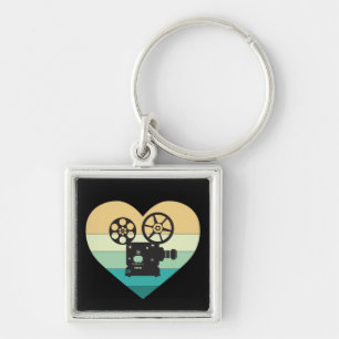 Ik Hou Van Bioscoop Retro Filmprojector Sleutelhanger