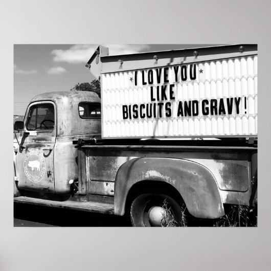 "IK HOU VAN BISCUITS EN GRAVY!" TRUCK POSTER (Voorkant)