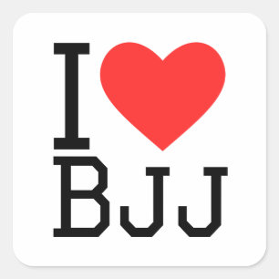Ik hou van bjj vierkante sticker