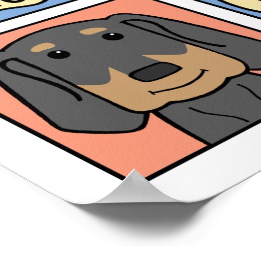 Ik hou van Black en Tan Coonhounds Poster (Hoek)