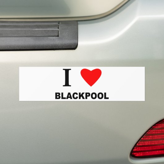Ik hou van Blackpool. Bumpersticker (Op auto)