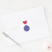 Ik hou van Blauwe bessen Ronde Sticker (Envelop)