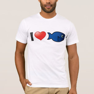 Ik hou van blauwe papegaaivissen t-shirt
