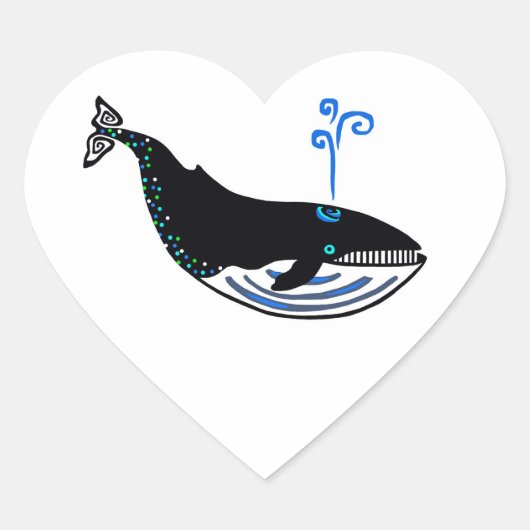 Ik hou van blauwe vinvissen - Dierenvriend - Wildl Hart Sticker (Voorkant)