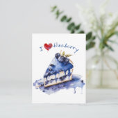 Ik hou van Blueberry TShirt, Blueberry Cake Waterv Feestdagenkaart (Staand voorkant)
