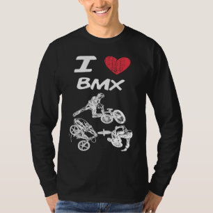 Ik hou van BMX een grote passie of hobby idee T-shirt