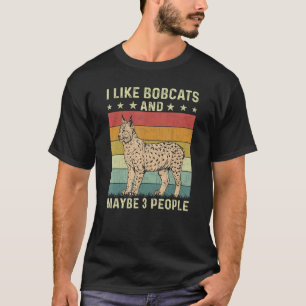 Ik hou van Bobcats en misschien 3 mensen Retro 60s T-shirt