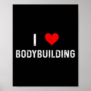 Ik hou van bodybuilding - Hart - Workout Gym Body Poster