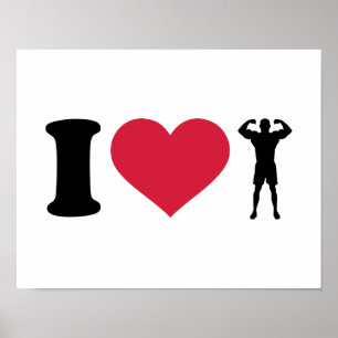 Ik hou van Bodybuilding Poster