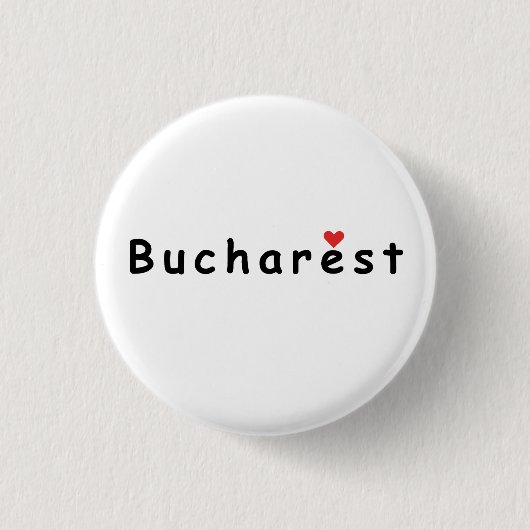 Ik hou van Boekarest Ronde Button 3,2 Cm (Voorkant)