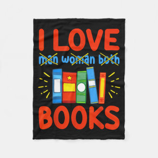 Ik hou van boeken Grappig Aroace Lezer Boekliefheb Fleece Deken