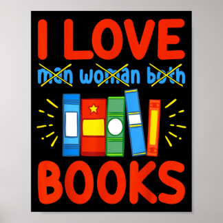 Ik hou van boeken Grappig Aroace Lezer Boekliefheb Poster
