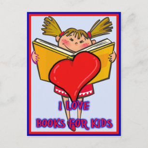 Ik hou van boeken voor kinderen briefkaart