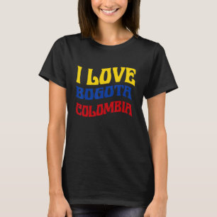 Ik hou van Bogota Colombia Vlag Kaart Colombiaanse T-shirt