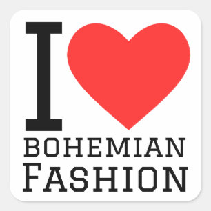 Ik hou van bohemian mode vierkante sticker