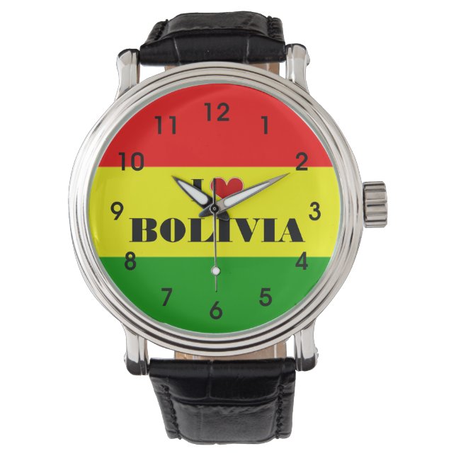 Ik hou van Bolivia Horloge (Voorkant)