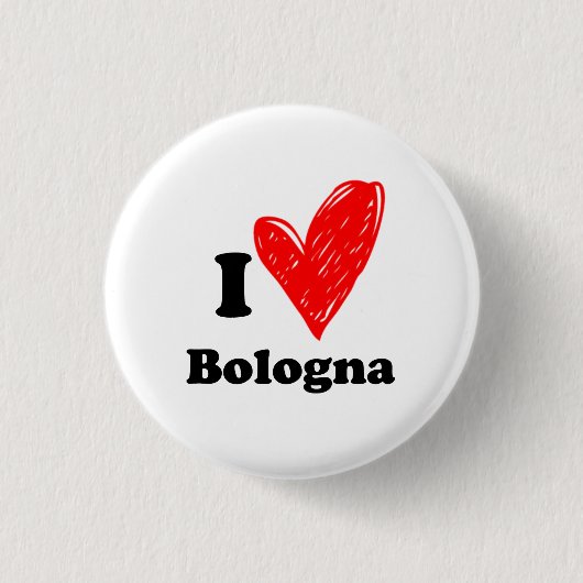 Ik hou van Bologna Ronde Button 3,2 Cm (Voorkant)
