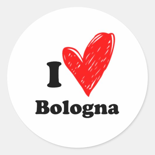 Ik hou van Bologna Ronde Sticker (Voorkant)