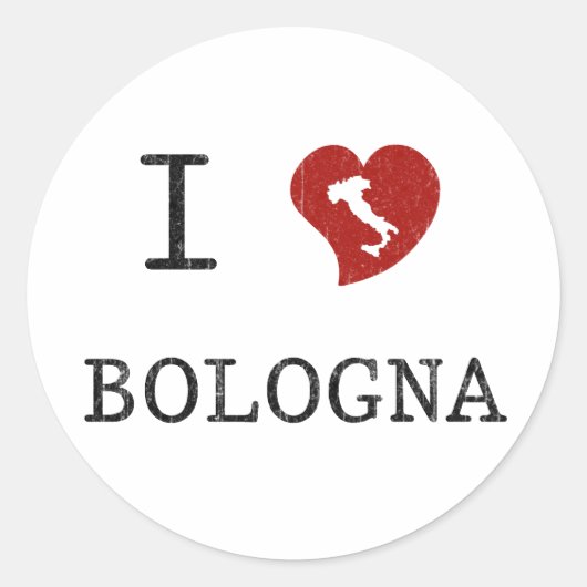 Ik hou van Bologna Ronde Sticker (Voorkant)