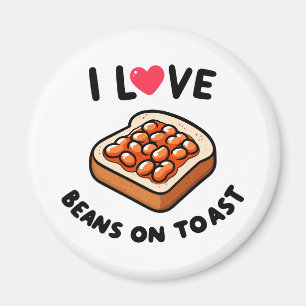 Ik hou van bonen op toast magneet