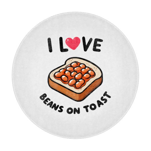 Ik hou van bonen op toast snijplank (Voorkant)