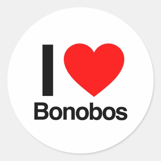 ik hou van bonobos ronde sticker (Voorkant)