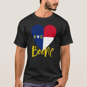 Ik hou van Boone North Carolina City NC Vlag Hart T-shirt