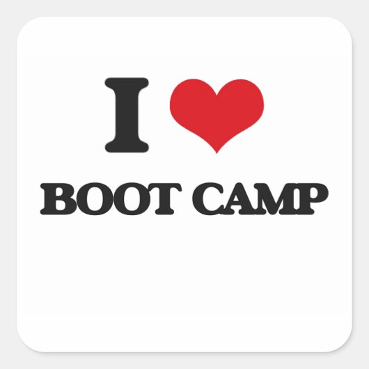 Ik hou van Boot Camp Vierkante Sticker (Voorkant)