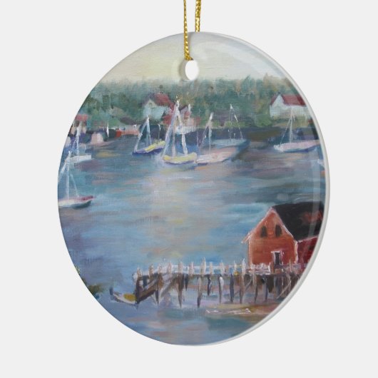 Ik hou van Boothbay Harbour kerstversiering Keramisch Ornament (Links)