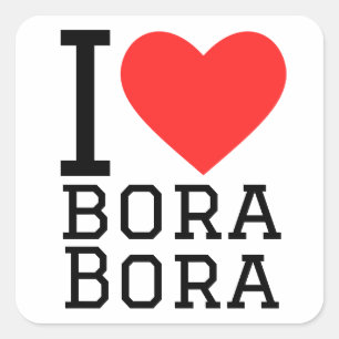 Ik hou van bora bora vierkante sticker