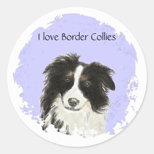 Ik hou van Border Collies Sticker (Voorkant)