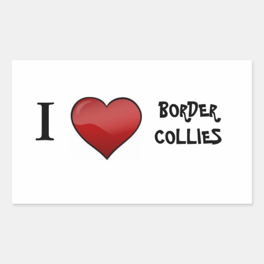 Ik hou van Border Collies stickers (Voorkant)