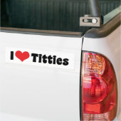 Ik hou van borsten bumpersticker (Op Truck)