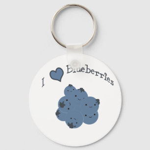 Ik hou van bosbessen sleutelhanger