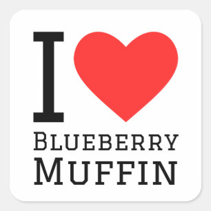 Ik hou van bosbessenmuffin vierkante sticker