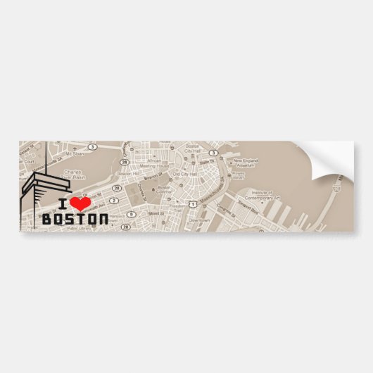 Ik hou van Boston Bumpersticker (Voorkant)