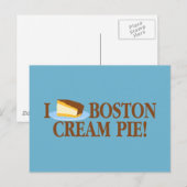 Ik hou van Boston Cream Pie Briefkaart (Voorkant / Achterkant)