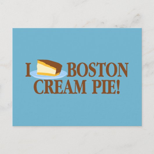 Ik hou van Boston Cream Pie Briefkaart (Voorkant)