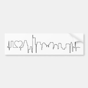 Ik hou van Boston in een buitengewone ecg stijl Bumpersticker