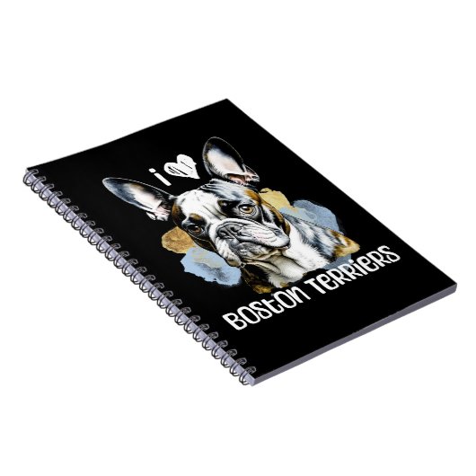 Ik hou van Boston Terriers Notitieboek (Rechterzijde)