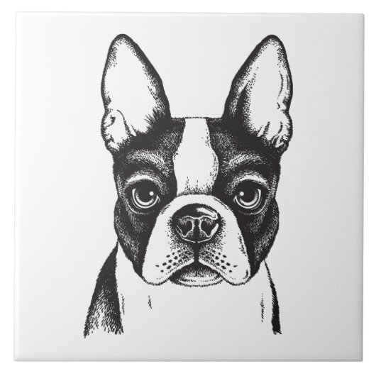 Ik hou van Boston Terriers Tegeltje (Voorkant)