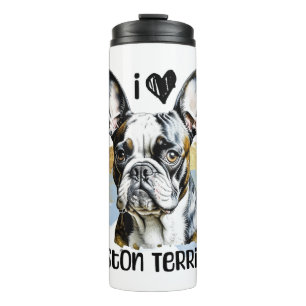 Ik hou van Boston Terriers Thermosbeker