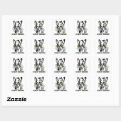 Ik hou van Boston Terriers Vierkante Sticker (Vel)