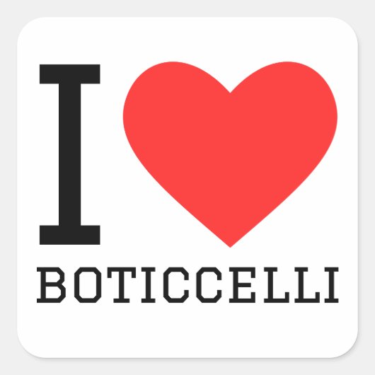 Ik hou van Botticelli Vierkante Sticker (Voorkant)