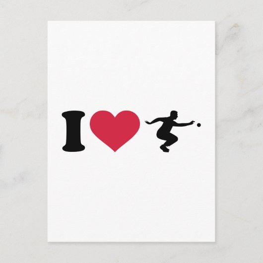 Ik hou van Boule Boccia Player Briefkaart (Voorkant)