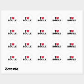 Ik hou van Boule Petanque Ronde Sticker (Vel)