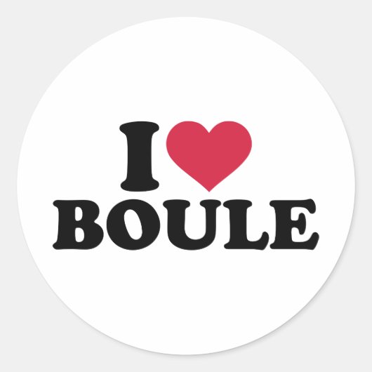 Ik hou van Boule Petanque Ronde Sticker (Voorkant)